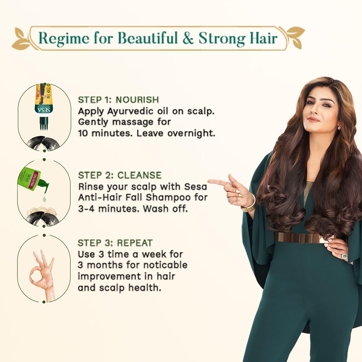 SESA Ayurvedic Hair Oil With Bhringraj & 17 Rare Herbs With Coconut Oil and 4 Nourishing Oil For Hair Growth Help Control Hair Fall with Easy Oil Applicator For Women and Men (400 ml)