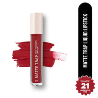 Hilary Rhoda Matte Trap Liquid Lipstick | Non-Transfer & Waterproof Lipstick | 8-Hour Long Stay | Non-Drying Formula | 5ml (Ambitious Red - Shade 21)