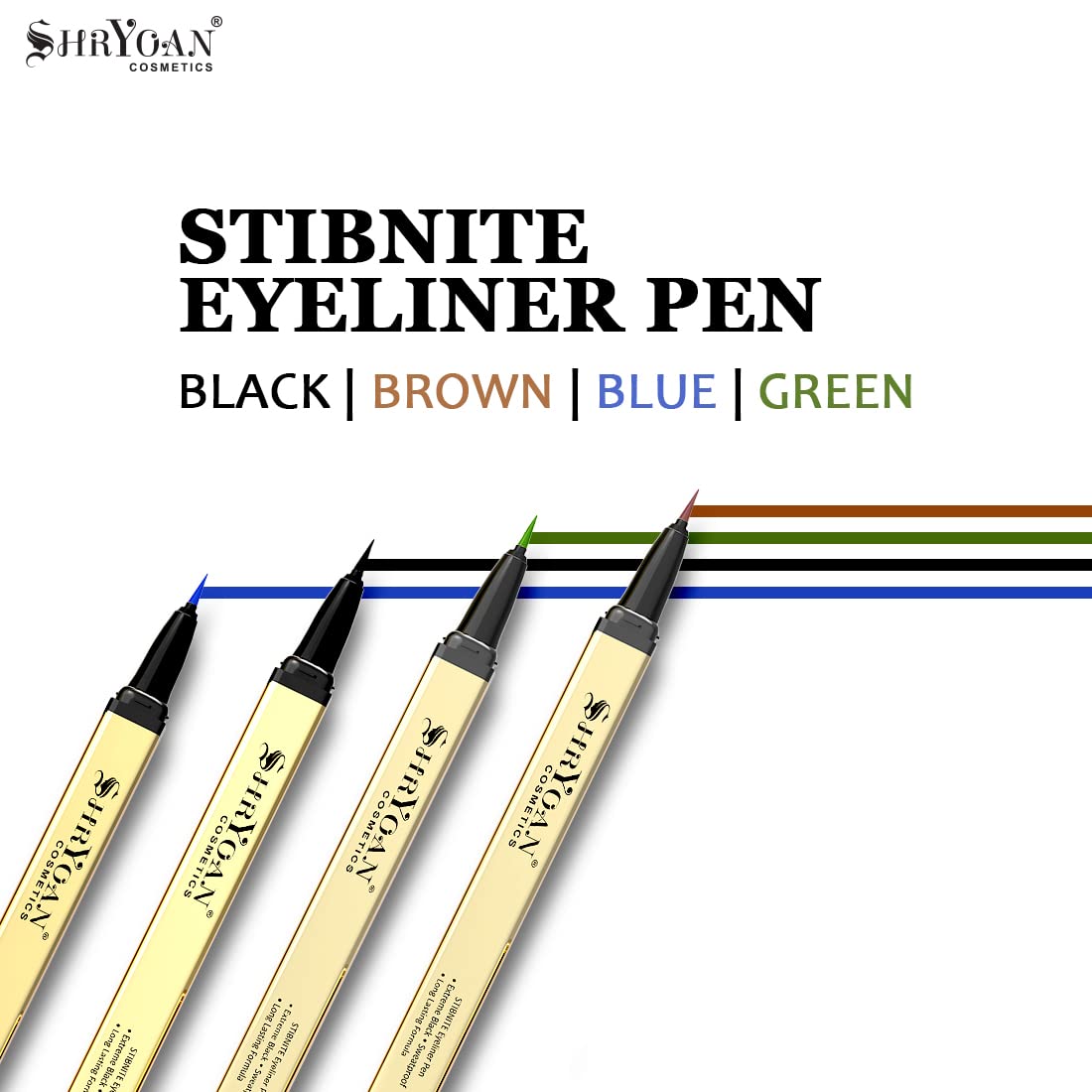 Shryoan Stibnite Eyeliner Pen| Intense Eyeliner | Matte Eyeliner | Lasts Long up to 24 hours | Tear, Sweat & Smudge Proof | (1.2g) | Color- Green
