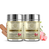 Khadi Natural Sandal and Rose Herbal Face Pack | Controls Excess Oil | Face Pack for Acne | Herbal Face Pack for Glowing Skin | Suitable for All Skin Types|Pack of 2 | (50 * 2) (100 gm)