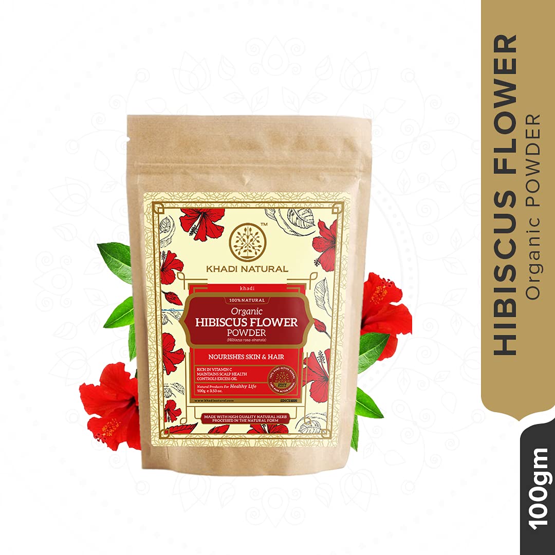 KHADI NATURAL Hibiscus Flower Organic Powder Pack of 2 (2x100gm) 200gm