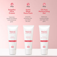VLCC Party Glow Facial Kit - 60g | Intense Glow For Clear, Bright Skin | Special Occasion at Home Facial | With Indian Berberry, Saffron, Mulberry, and Hazlenut