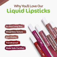 Mamaearth Feather Light Liquid Matte Lipstick with Coconut & Vitamin E for 16-Hour Long Stay (Weightless & Non-Drying) - 08 Red Cranberry - 3.5 ml