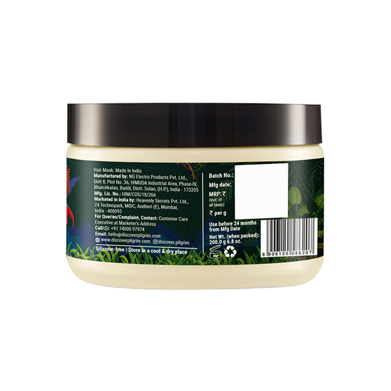 Pilgrim Amazonian Patu?&Keratin Strengthening Unscented Hair Mask Dry&Frizzy Hair Sacha Inchi Women&Men|Hair Mask High Shine&Hydration|Hair Mask Smoothening Hair|Silicon Free|200 Gram