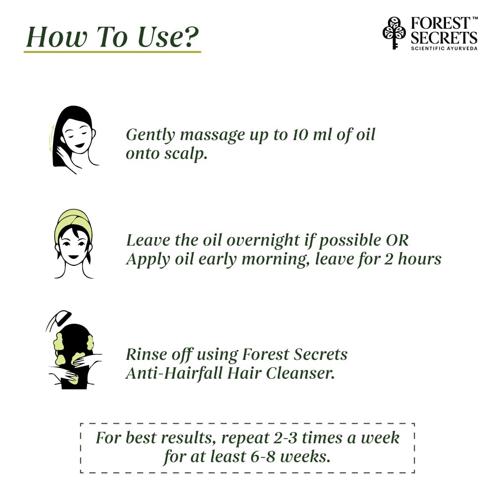 Forest Secrets Anti-Hairfall Hair Oil 200 ml | Nourishes Scalp & Stimulates Roots | Reduces Hairfall & Breakage | Repairs Damaged Hair | Boosts Hair Thickness
