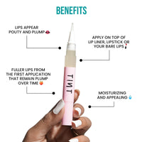 Tint Cosmetics 5ml Pink Natural Lip Plumper, Hydrate & Nourishes Lips, Soft Bristle, Quick Application, Light Weight, Long Lasting & Moisturizing For Girls & Women