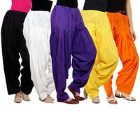 Pistaa's  Women's  Regular Fit Patiala Bottom (Multicolor, Free Size, Pack of 5)
