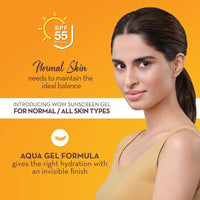 WOW Skin Science Sunscreen Gel For All Skin Types | SPF 55 PA++++ | With Glutathione & Aloe Vera Extract | Lightweight | Quick Absorbing | No White Cast | UVA & UVB Protection | 50 ml