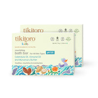 Tikitoro Kids Nourishing Bath Bar | Pediatrician Approved | Murumuru Butter Soap | Soothes, Nourishes and Moisturizes Skin | All Skin Types | Vegan | No Parabens & Sulphates (4-10 Years) (2 x 75g)