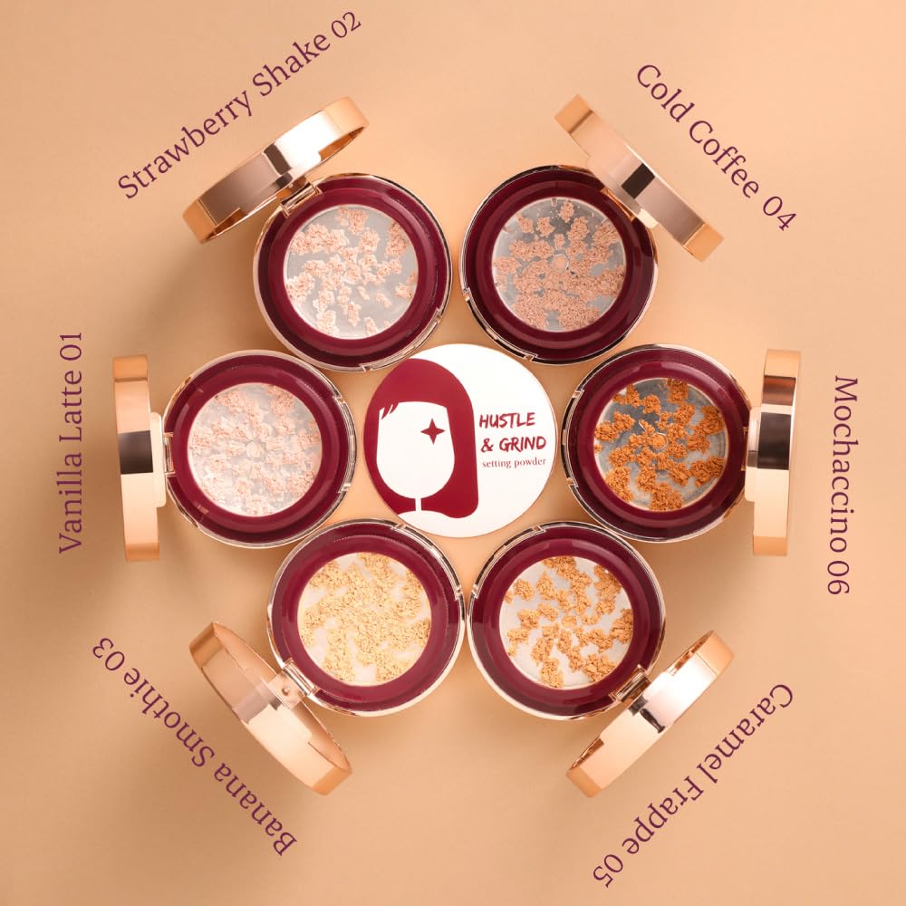 Typsy Beauty Hustle & Grind Setting Powder I Banana Smoothie I Unique In-Built Powderizer for Zero Waste & Spilling I Packed with Hayalauronic Acid & Ceramides I Soft Yellow Shade I Paraben Free 4.5g