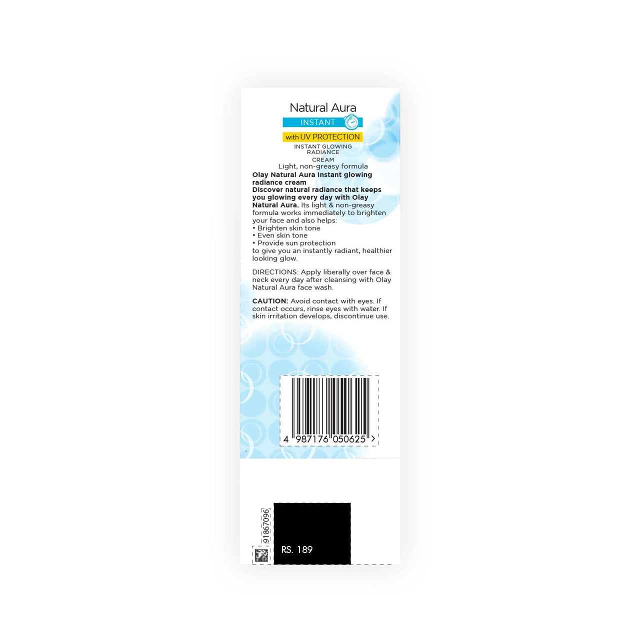 Olay Natural Aura| Vitamin B3, Pro B5, E with UV Protection| 40 gm