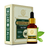 Khadi Natural Tea Tree Pure Essential Oil| Latest International Packaging| Provides Fresh & Purifying Experience| Anti inflammatory Properties| Skincare & Haircare| Improves Scalp Health| Helps Reduce Spots| 15ml