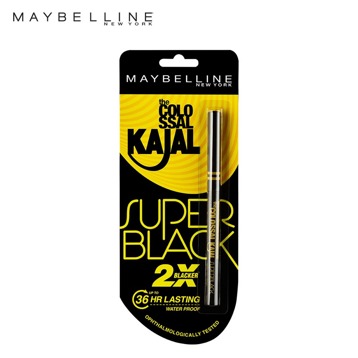 Maybelline New York Colossal Kajal, Super Black, 0.35g and Maybelline New York Hypercurl Mascara Washable, Black, 9.2ml