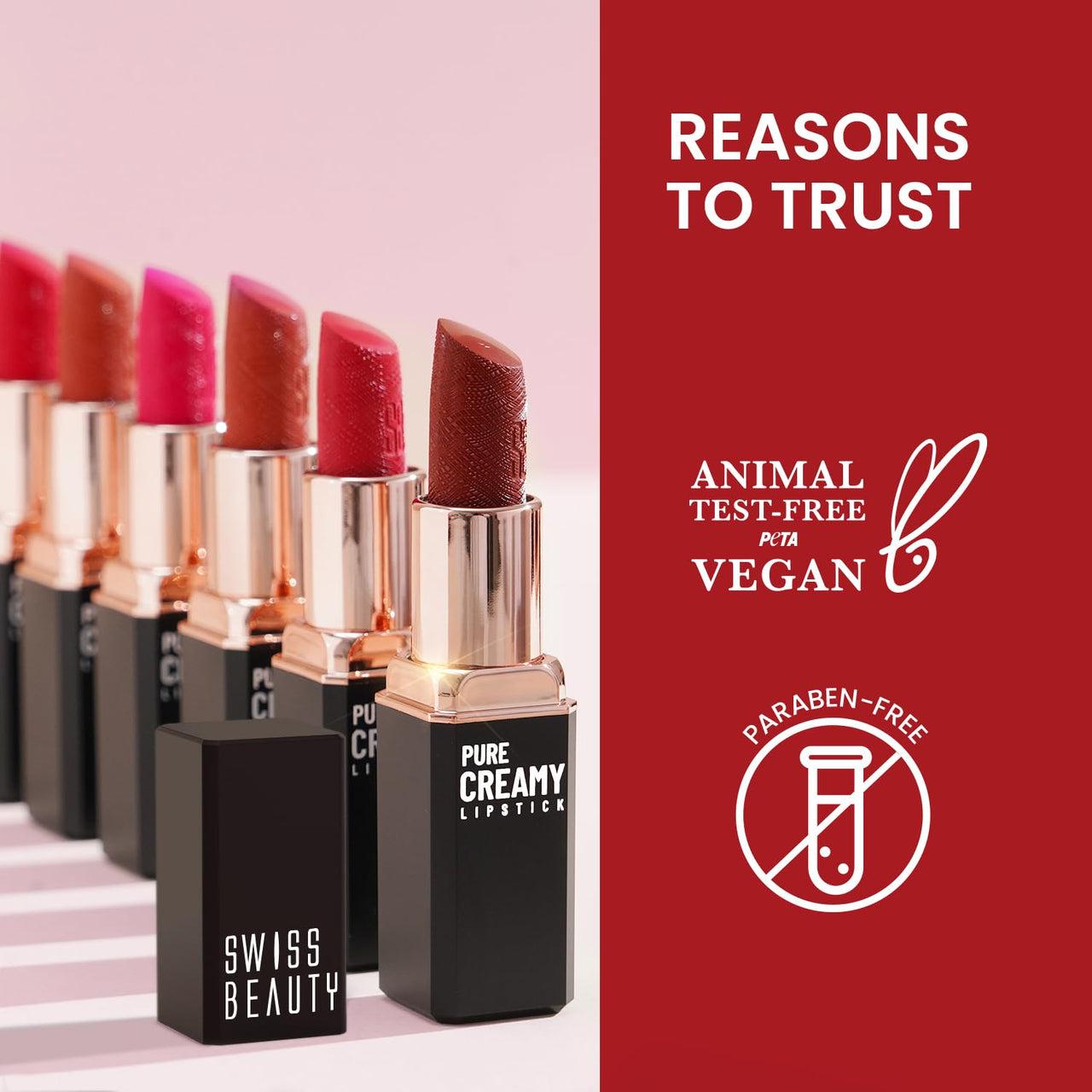 Swiss Beauty Pure Creamy Lipstick 18-Wine & Fine (Matte)