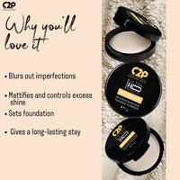 C2P Pro Ultra HD Microfinishing Pressed Powder for Face Makeup 13g | Translucent Matte Powder for All Skin Tones | Sets Makeup Controls Oil & Blurs Pores | Lightweight & Non-Drying Formula