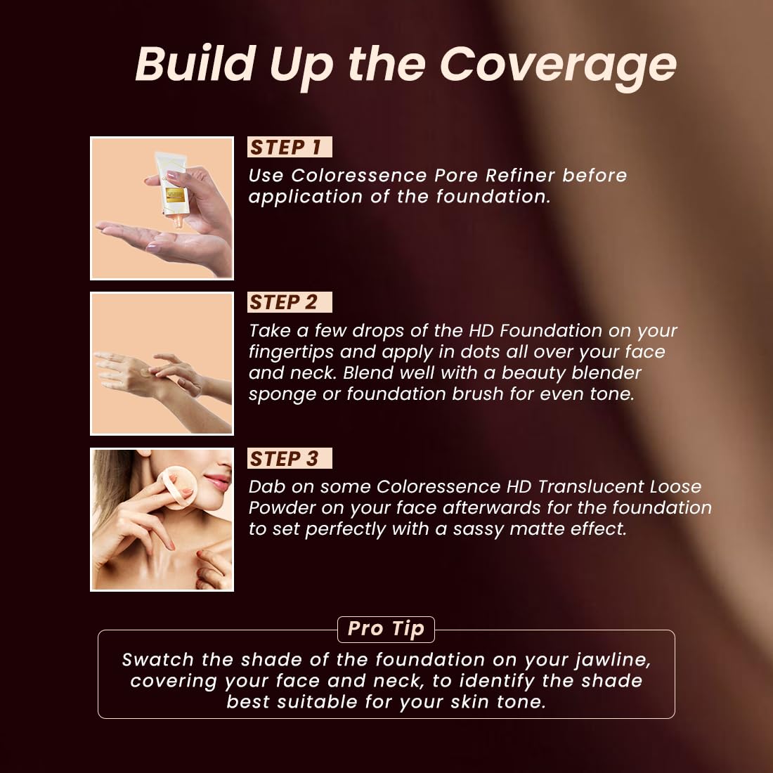 Coloressence HD Foundation - Buildable Coverage Liquid Foundation | Covers Blemishes and Dark Spots | Waterproof & Sweat Resistant | Iced Latte | 2 Applicator Sponges FREE