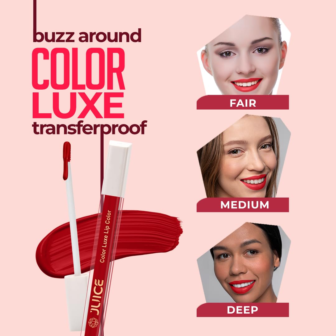 Juice Matte Luxe Lipstick - Vitamin E Enriched, Smudge-Free with Bio Retinol, Moisturizing Lock Technology, SPF 15, Long-Lasting (Cherry Pop - M07)