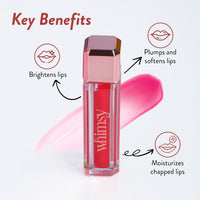 Whimsy Natural Organic Lip Gloss for Kids - Non Sticky Lightweight Hydrating Tinted Liquid Lip Gloss - Long Lasting Glossy Finish (Baby Pink)