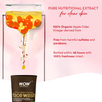 WOW Skin Science Apple Cider Vinegar Face Wash - No Parabens, Sulphate, Silicones & Color - Pack of 2 - Net Vol. 200mL