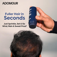 Adomour Hair Building Fiber 27.5g | Keratin Fibers for Thin, Fine & Thinning Hairs | Natural Coverage | For Thickening & Volumizing | Bald Spot Cover Up Hair Fiber Powder for Men & Women (Dark Brown)
