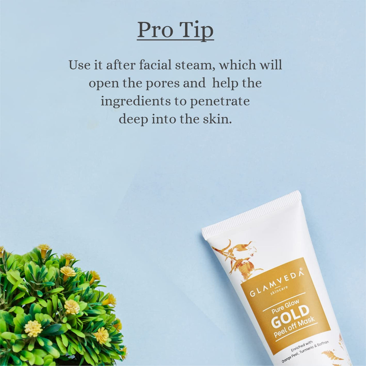 Glamveda Pure Glow Gold Peel Off Mask Enriched With Orange Peel,Turmeric & Saffron Pack of 3