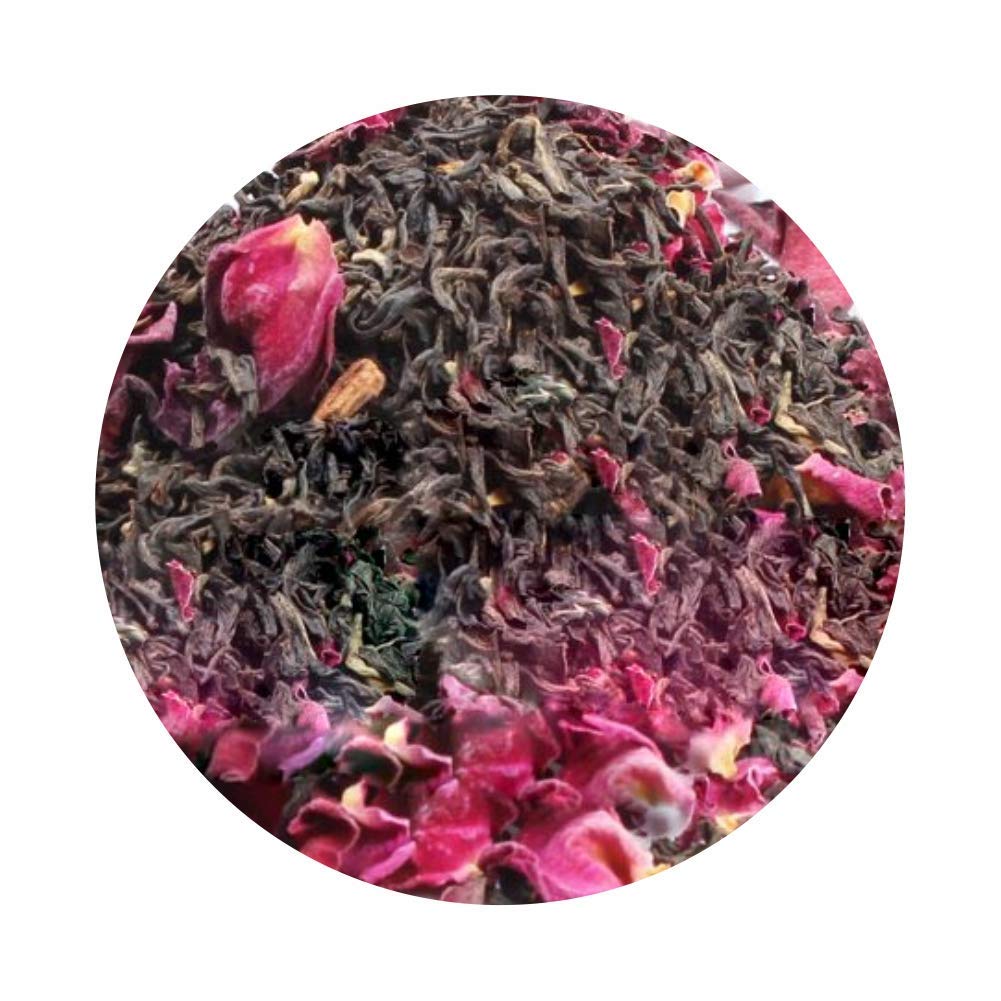 Golden Tips Black Tea with Rose Petals, Aromatic & Soothing Loose Leaf Tea, Floral, Sweet, & Refreshing Taste, Natural Detox Tea, Rich in Antioxidants for Health & Wellness (100 Gram, 50 Cups)