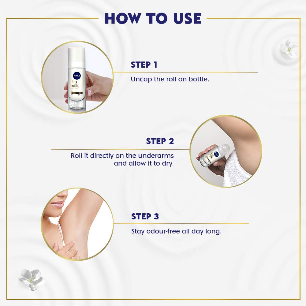 Nivea Deodorant, Deo Milk Dry Roll On For Women, 40ml