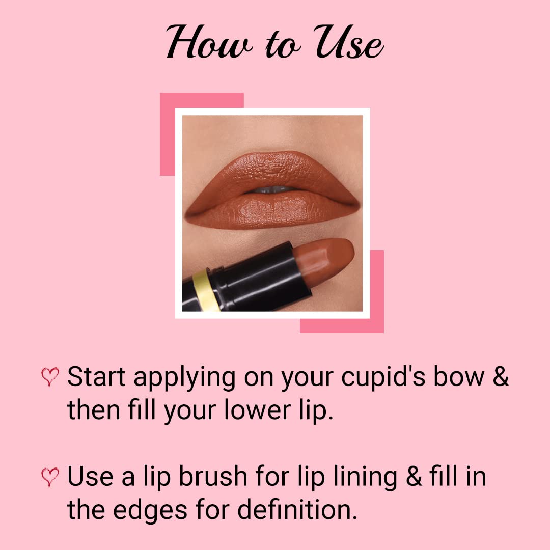 Iba Pure Lips Moisture Rich Lipstick for Women- A38 Brown Sugar, 4g | High Glossy, Creamy Finish & Smooth Texture| Hydrated Lips | Enriched with Vitamin E, Coconut Oil & Shea Butter | Intense Colour & Highly Pigmented | Lip Makeup