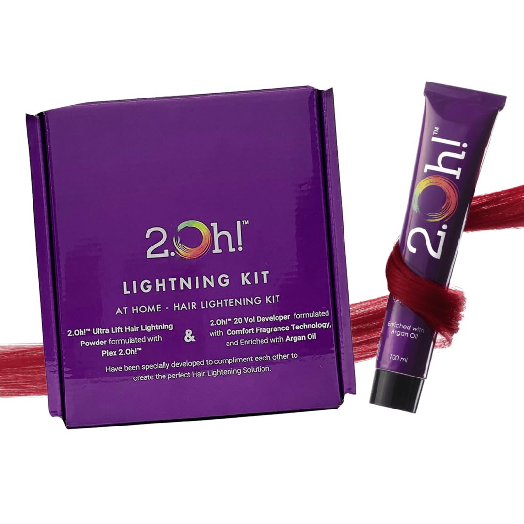 2.Oh! Italian- Bordeaux Wine Hair Color DIY Kit | Semi Permanent Hair Color + Hair Bleach for Hair Color | Hair Highlights for Women & Men | Hair Bleach with Plex & Argan oil| Lightening Kit