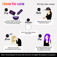 2.Oh! Italian- Violet Hair Color DIY Kit | Semi Permanent Hair Color + Hair Bleach for Hair Color | Hair Highlights for Women & Men | Hair Bleach with Plex & Argan oil| Lightening Kit