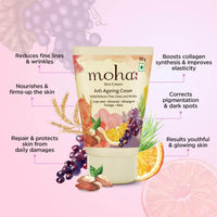 Moha: : Anti Ageing Skin Cream, Youthful & Glowing Skin, With The Blend Of Pure Herbal Oils, Reduces Fine Lines, Wrinkles, Pigmentation, Dark Spots, Suitable For All Skin Types - (Pack Of 1, 100Gm)