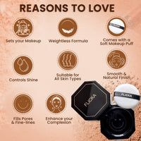 FLiCKA Dust if Off Loose Powder For Face Makeup| Weightless Loose Powder With Smooth & Matte Finish| Suitable For All Skin Types| 01 White, 7g