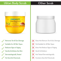 Mamaearth Ubtan Body Scrub for Men & Women 200g | With Turmeric, Saffron & Walnut Beads - Removes Sun Tan, Skin Brightening