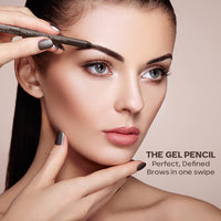 FACES CANADA Ultime Pro Eyebrow Defining Pencil - Dark Brown 02, 1.2 g | Gel Gliding, Long Lasting Color Pay Off | Natural Looking Brows | With Spoolie Brush | Waterproof, Transferproof & Smudgeproof