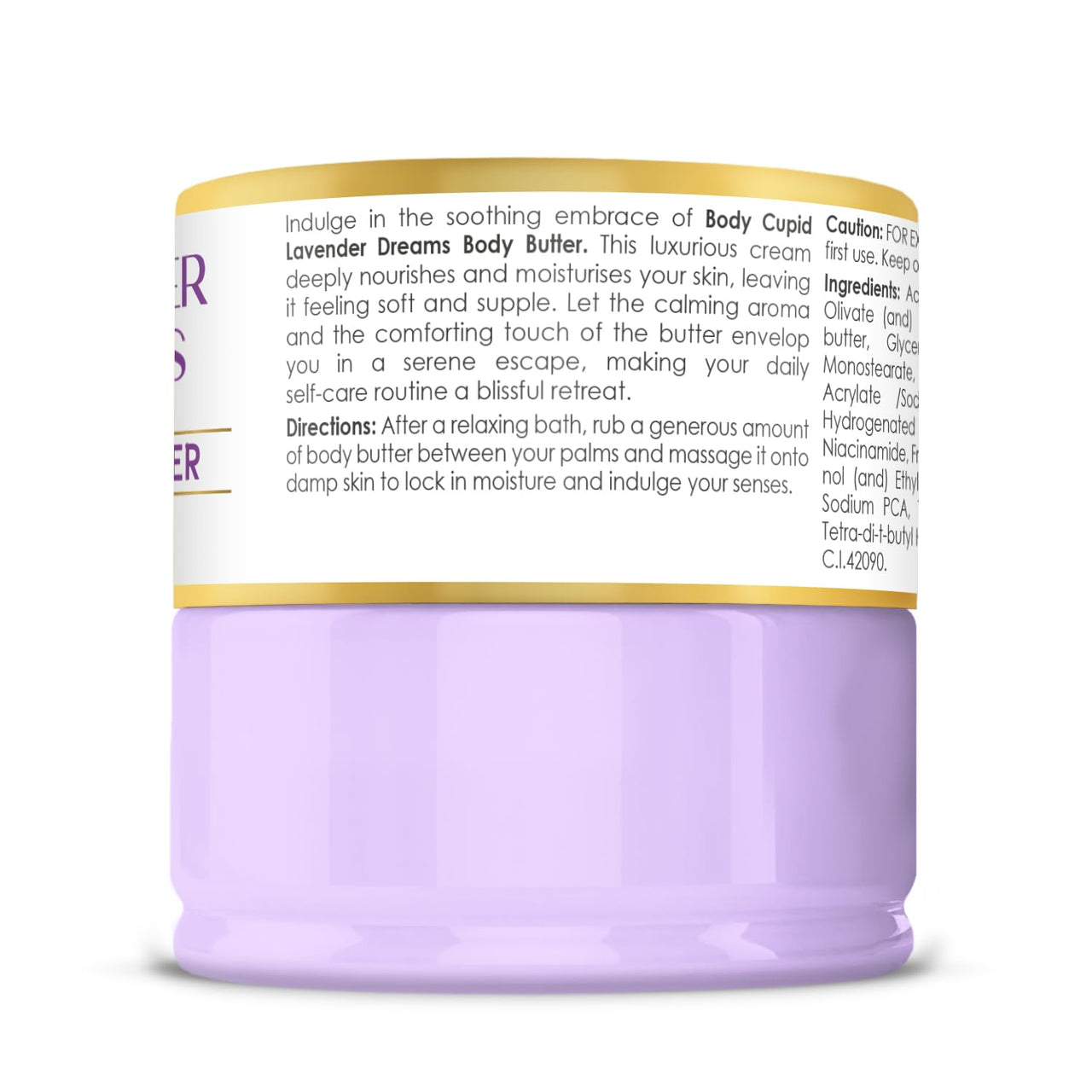 Body Cupid Lavender Dreams Body Butter | Long-lasting Hydration with Lavender Extract, Shea Butter & Kokum Butter | Soothing and Moisturizing | 100 ml