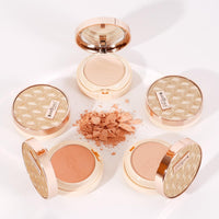Shryoan 2 IN 1 Oil Control Compact Powder Full Coverage White Tone with Mirror Fair Skin Matte Finish Double Beige Shades with Oval Makeup Brush (SH05)
