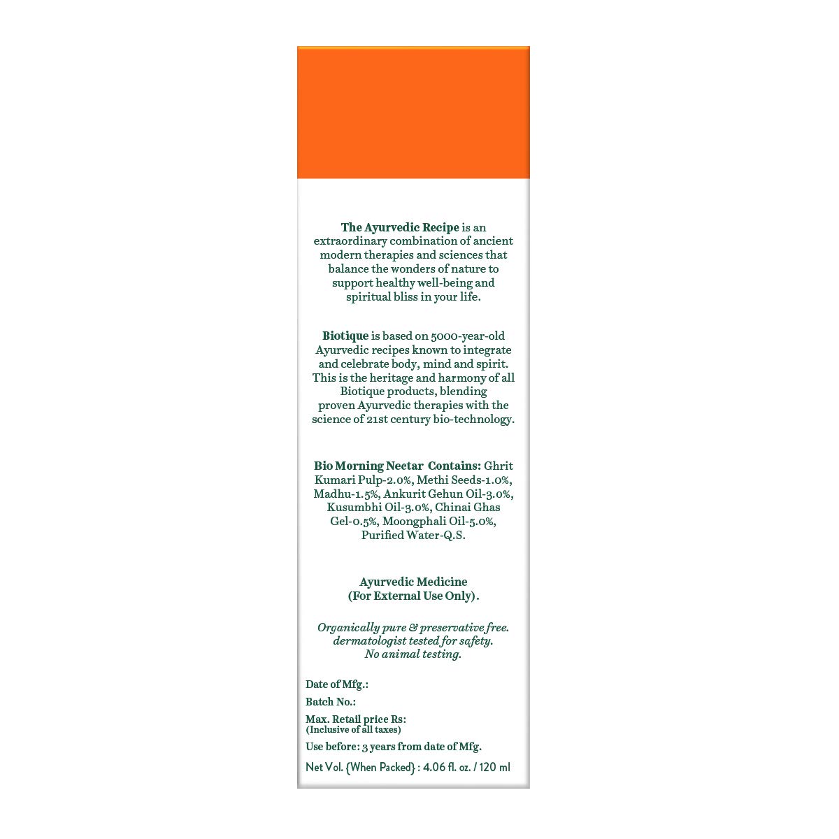Biotique Bio Morning Nectar Sunscreen Ultra Soothing Face Lotion, SPF 30+, 120ml & Biotique Bio Morning Nectar Visibly Flawless Skin Moisturizer, 120ml