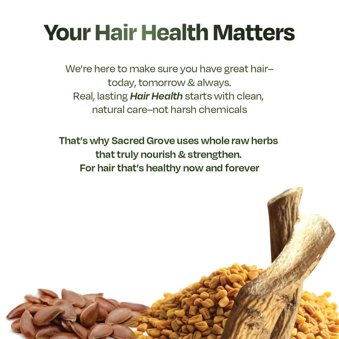 Sacred Grove Gentle Hair Shampoo | For Volume & Bounce | 3 Raw Herbs and 6 plant-derived actives | For Rough, Dry, Dull Hair | Sulphate & Paraben free | 250ml