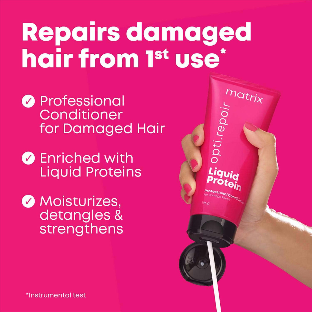 Matrix Opti.Repair Professional Liquid Protein Conditioner for Damaged Hair| Repairs Damage from 1st Use* | Reduced Split Ends, Breakage, Knotting, 98g