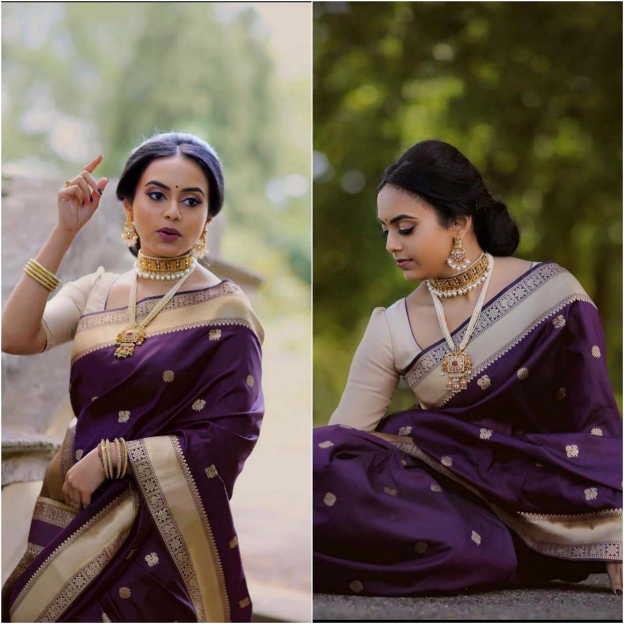 Avantika Fashion Women's  Soft Lichi Silk Banarasi Kanjivaram Saree With Blouse Piece