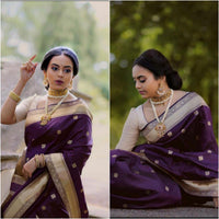Avantika Fashion Women's  Soft Lichi Silk Banarasi Kanjivaram Saree With Blouse Piece