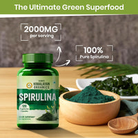 Himalayan Organics Spirulina 2000mg Per Serving - 120 Veg Capsules