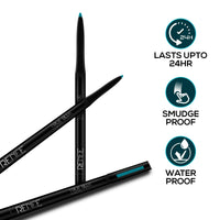 RENEE Kajal Pen with Sharpener - True Blue | 24 Hrs Stay | Long Lasting Kohl Pencil | Matte Finish | Rich Color Payoff | Smudge & Waterproof | One Swipe Application Formula | 0.35gm