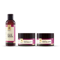 Pilgrim French Red Vine AM PM Face Care Kit, Red Vine Face Wash 100ml, Face Cream SPF 30 50gm, & Night Gel Creme 50gm, Anti-Ageing, De-Pigmentation, Skin Repair, All Skin Types, Men & Women