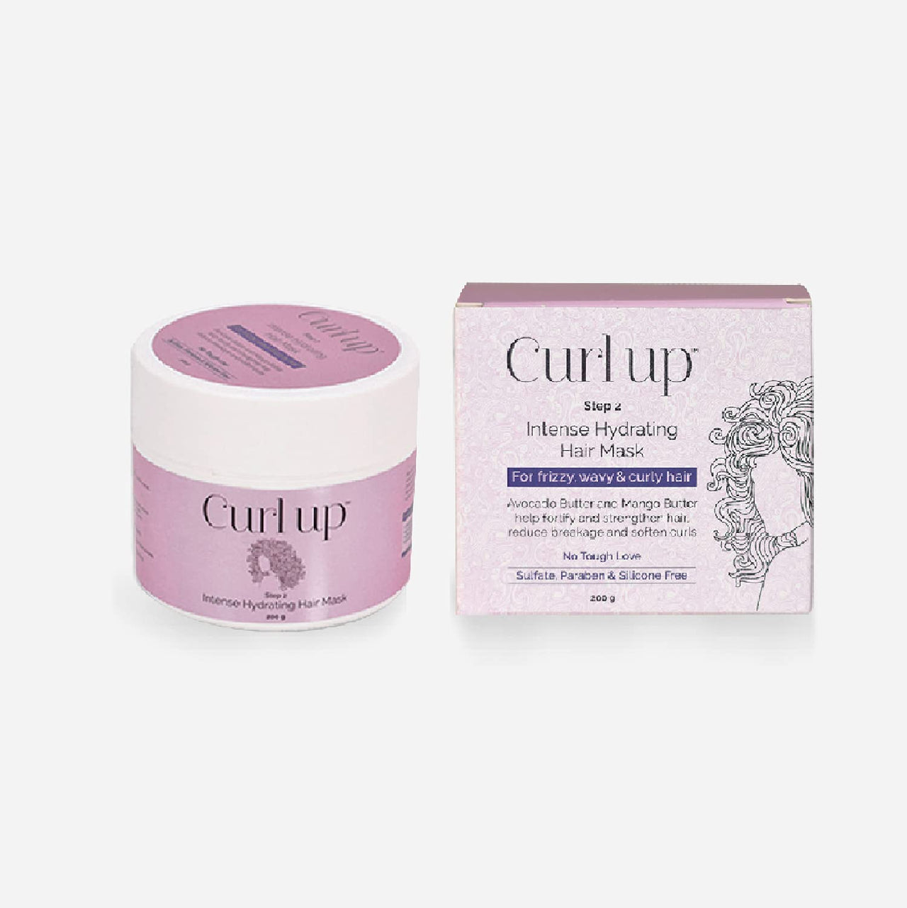 Curl up Intense Hydrating Hair Mask - Deep Conditioner For Curly Hair - Sulphate Paraben & Silicone Free (200 Gram, Fresh)