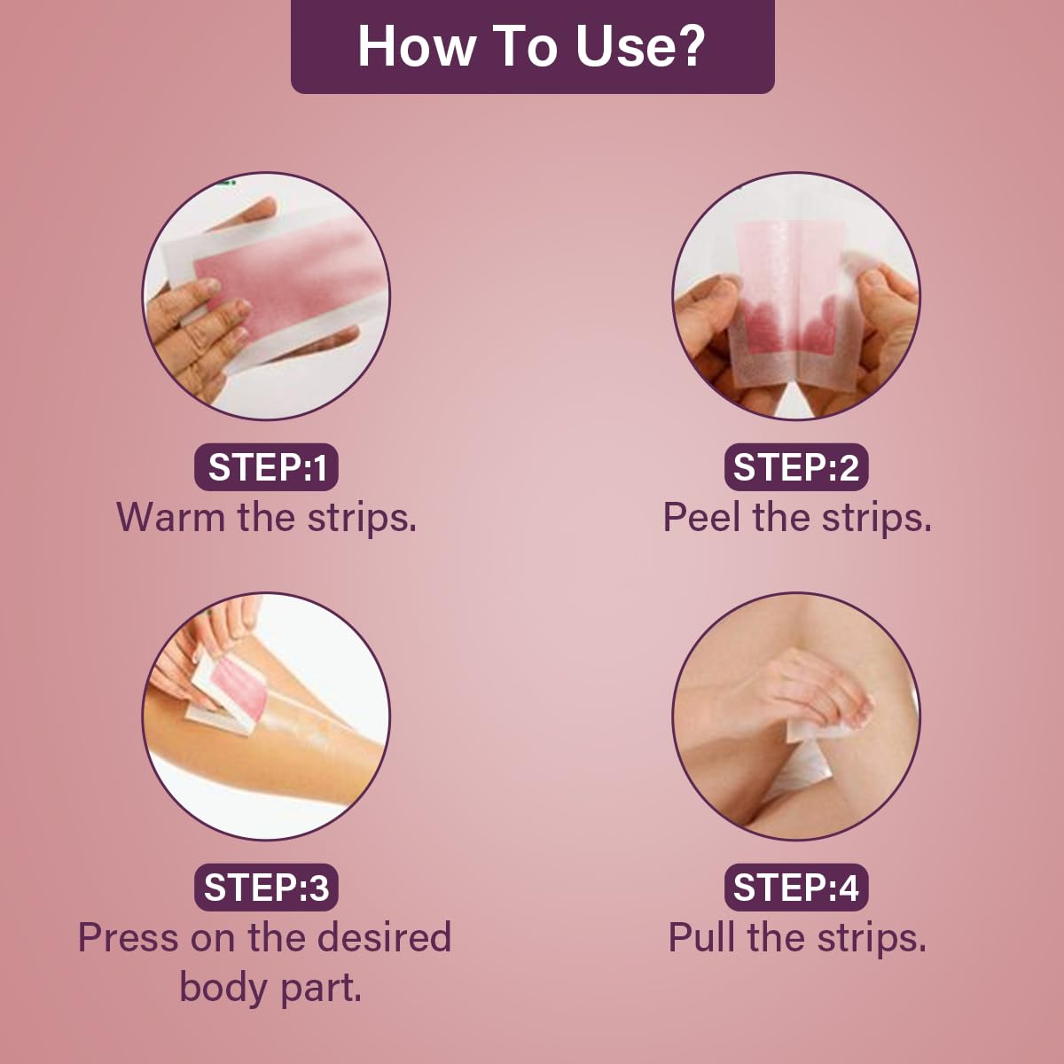 Hilary Rhoda Easy To Use Wax Strips | Gel Wax Hair Removal | Full Body Wax Strips for Arms,Legs & Body | Salon Like Results at Home Wax Strips | With 2 Finish Wipes | 20 Strips (Rose)