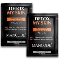 Mancode Detox My Skin Facial Kit For Men | Salon-Like Glowing Skin In 6 Easy Steps | Improves Skin Texture | Instant Glow | Suitable For All Skin Types - 2 x 58 G (Pack of 2)