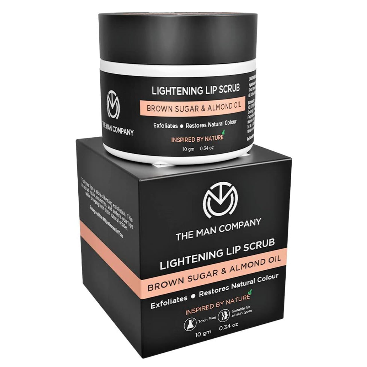 The Man Company Lightening Lip Scrub With Brown Sugar, Almond Oil, Vitamin E, Coconut Oil & Argan Oil For Dry & Chapped Lip, Restore Natural Colour, Nourishes, Moisturizes, Brightening, 10g