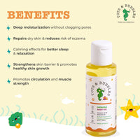 Tots & Bubbles Calming Baby Massage Oil with Sweet Almond & Olive Oil - 50 ml | Enriched with of Shea butter, Lavender & Mustard | Gentle on the skin, Free from Harmful Chemicals, No Artificial Scent