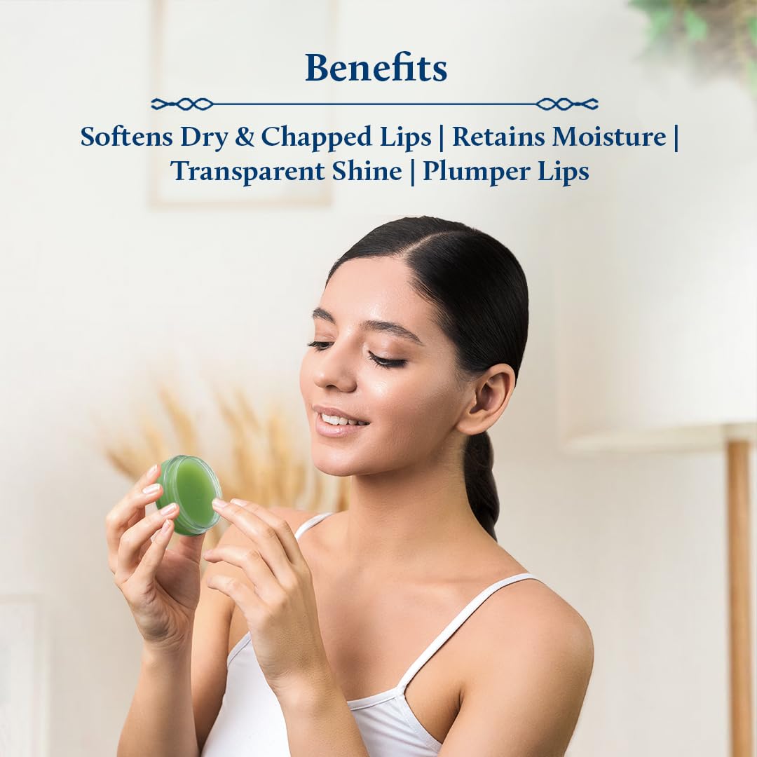 Blue Nectar Shubhr Green Apple Lip Balm & Gloss With Ghee & Natural Vitamin C for Dry Chapped Lips with intense moisturization |100% Ayurvedic|Paraben & Sulphate Free| (10g, 10 Herbs))